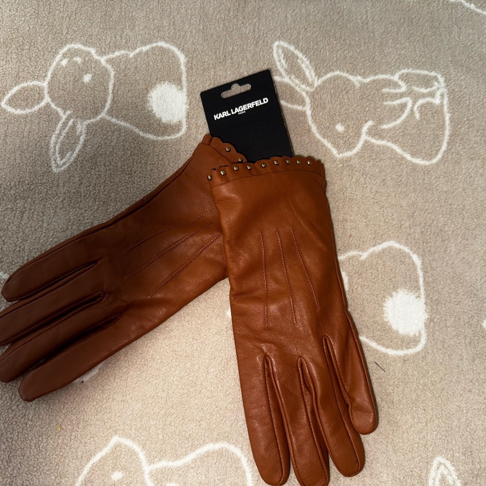 Karl Lagerfeld Brown Winter Gloves